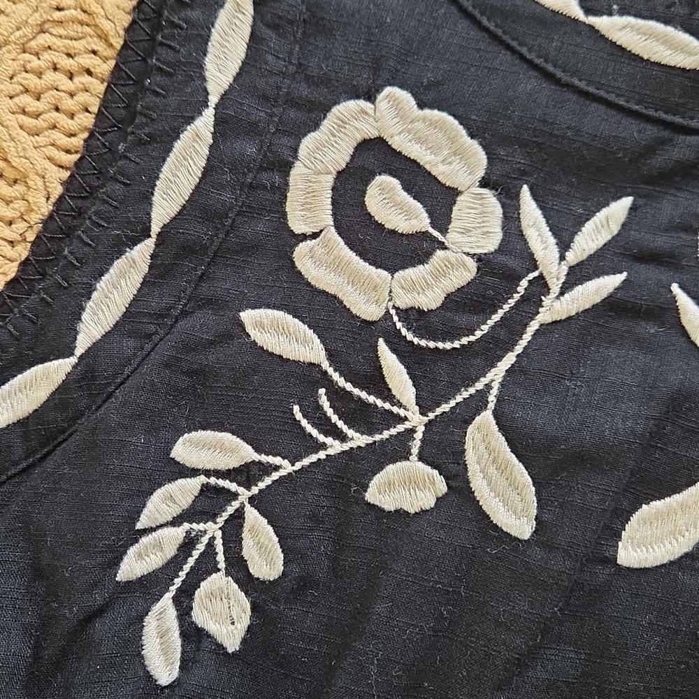 Free People Black & White Birds of a Feather Cotton  Sundress - Size 6 - Picture 4 of 9